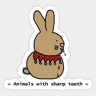 Animals with Sharp Teeth Halloween Horror Bunny Rabbit Sticker